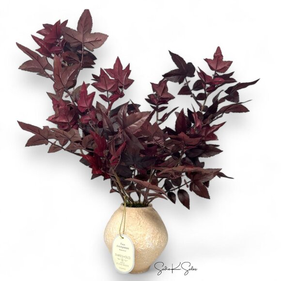 Potted Fall Leaf Arrangement in Vase Burgundy - Threshold Studio McGee - Target - Picture 5 of 5